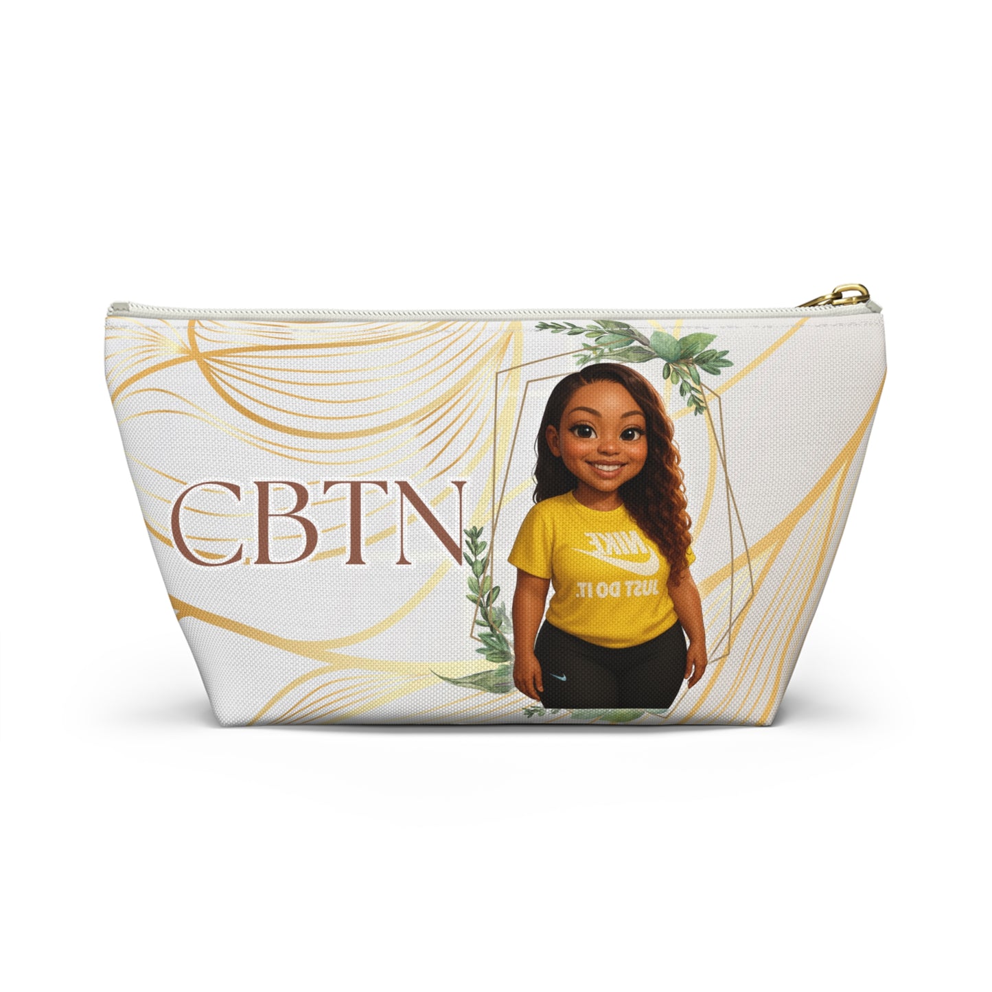 Personalized Accessory Pouch - Custom Illustration & Quote Design