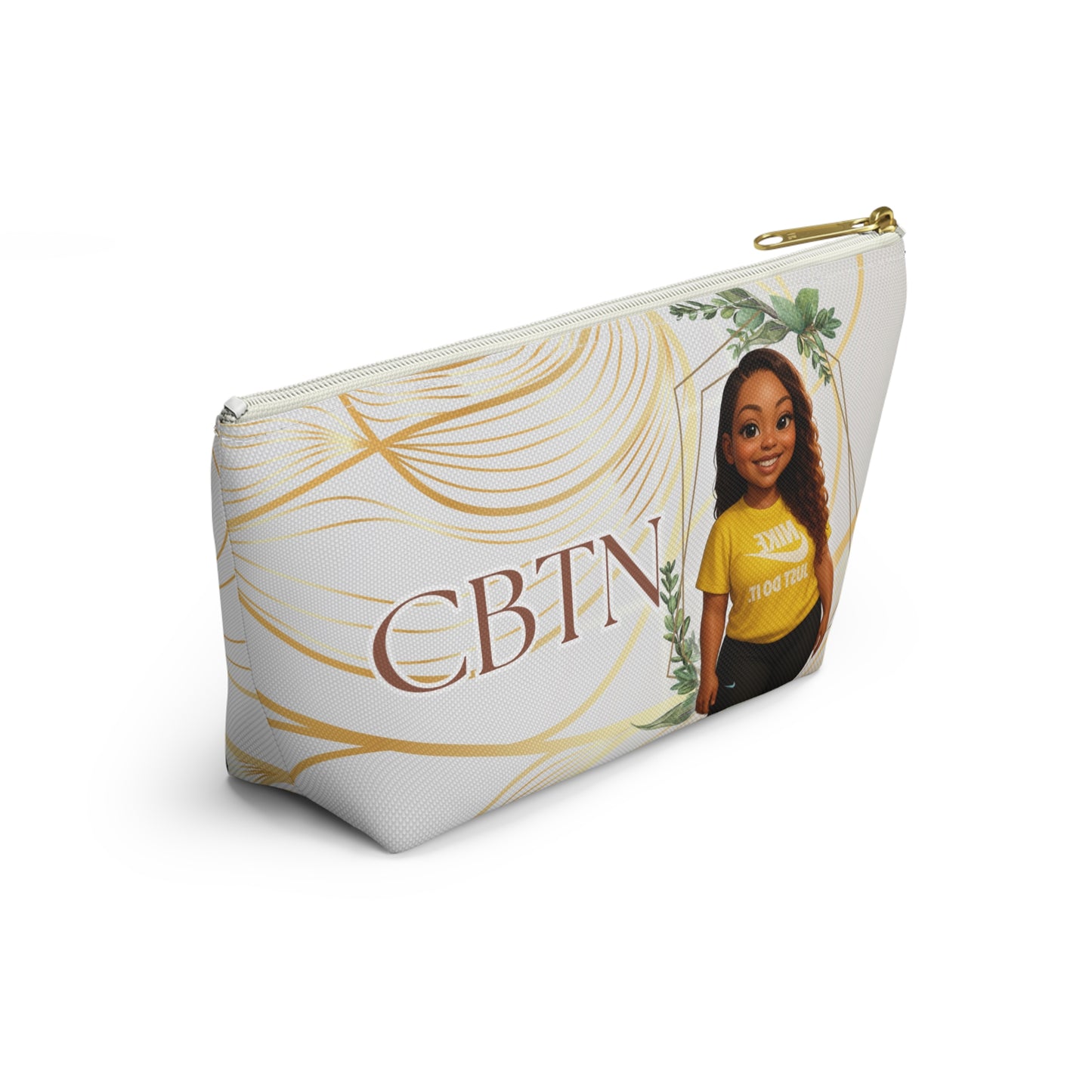 Personalized Accessory Pouch - Custom Illustration & Quote Design