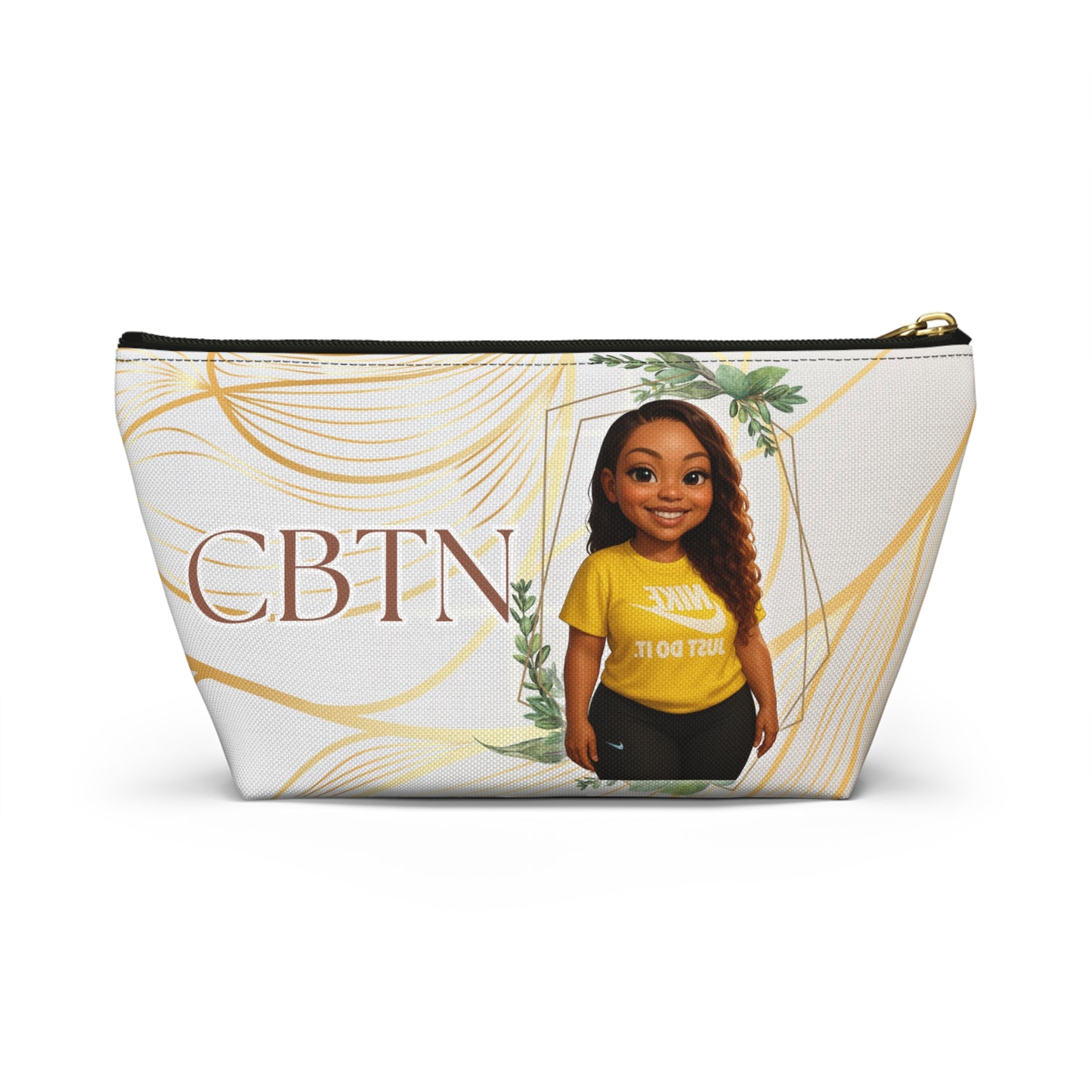 Personalized Accessory Pouch - Custom Illustration & Quote Design