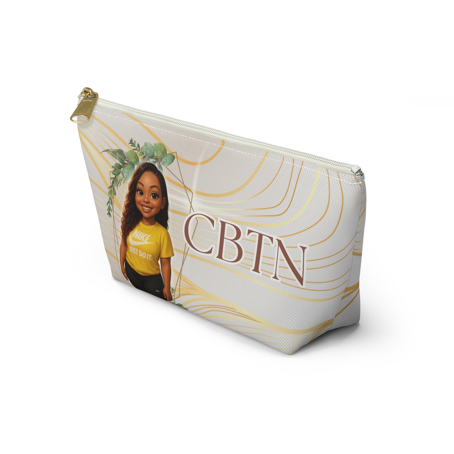 Personalized Accessory Pouch - Custom Illustration & Quote Design