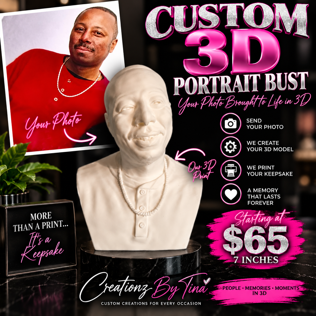CUSTOM 3D PORTRAIT BUST