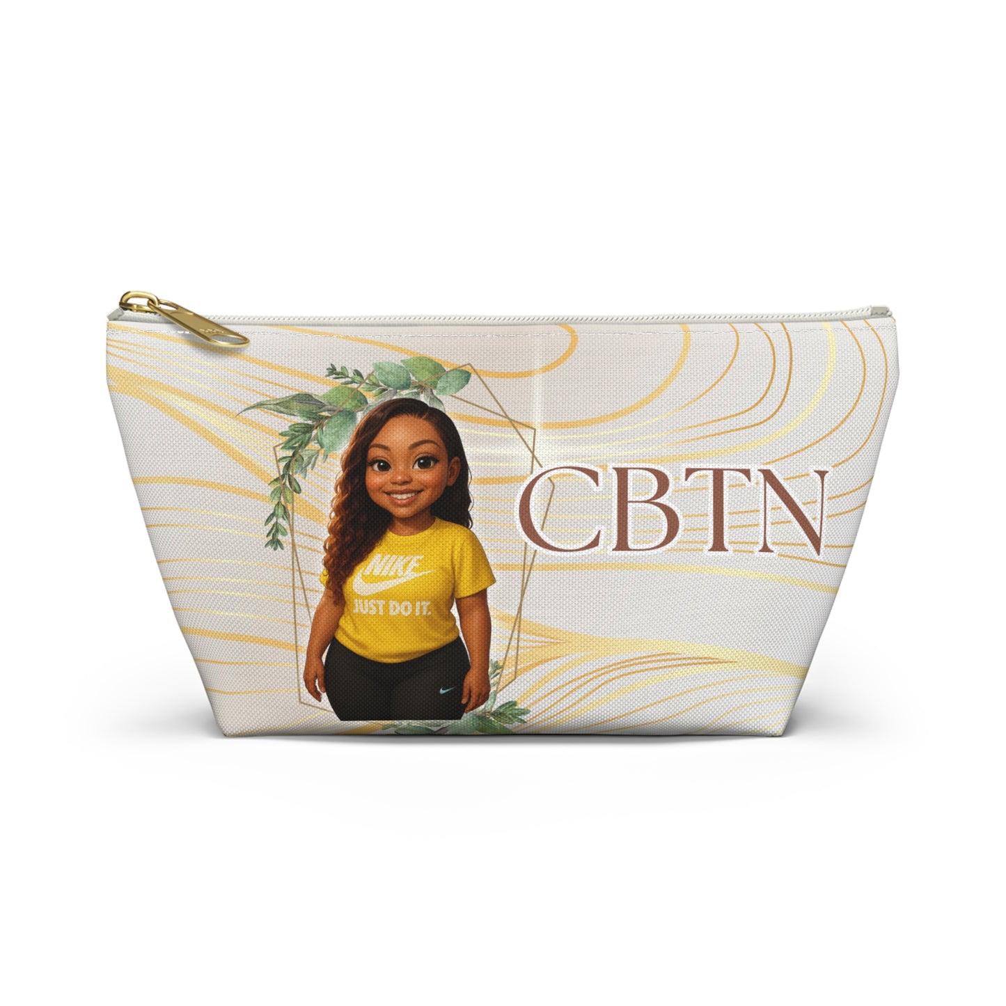 Personalized Accessory Pouch - Custom Illustration & Quote Design