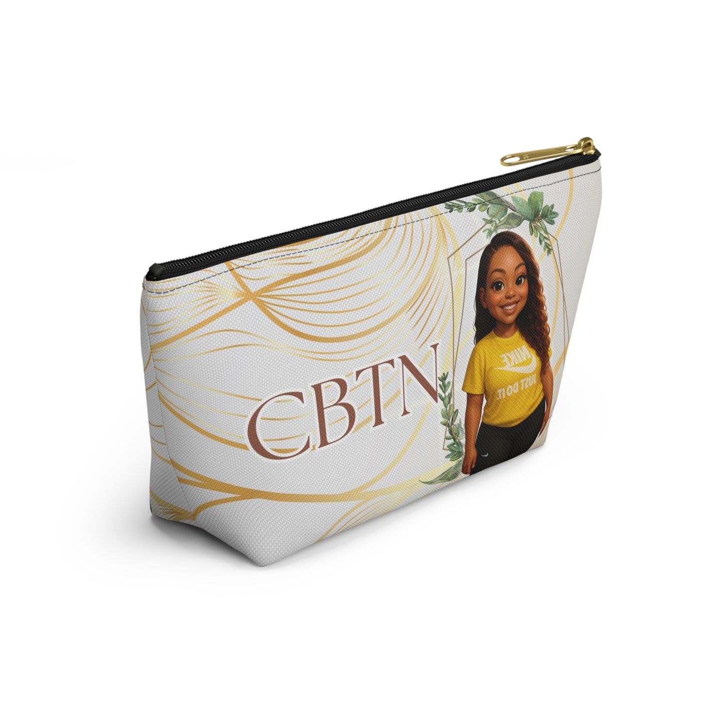 Personalized Accessory Pouch - Custom Illustration & Quote Design