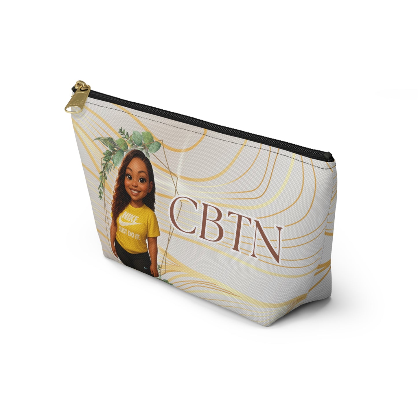 Personalized Accessory Pouch - Custom Illustration & Quote Design