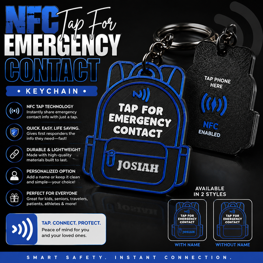 NFC Tap for Emergency Contact Keychain