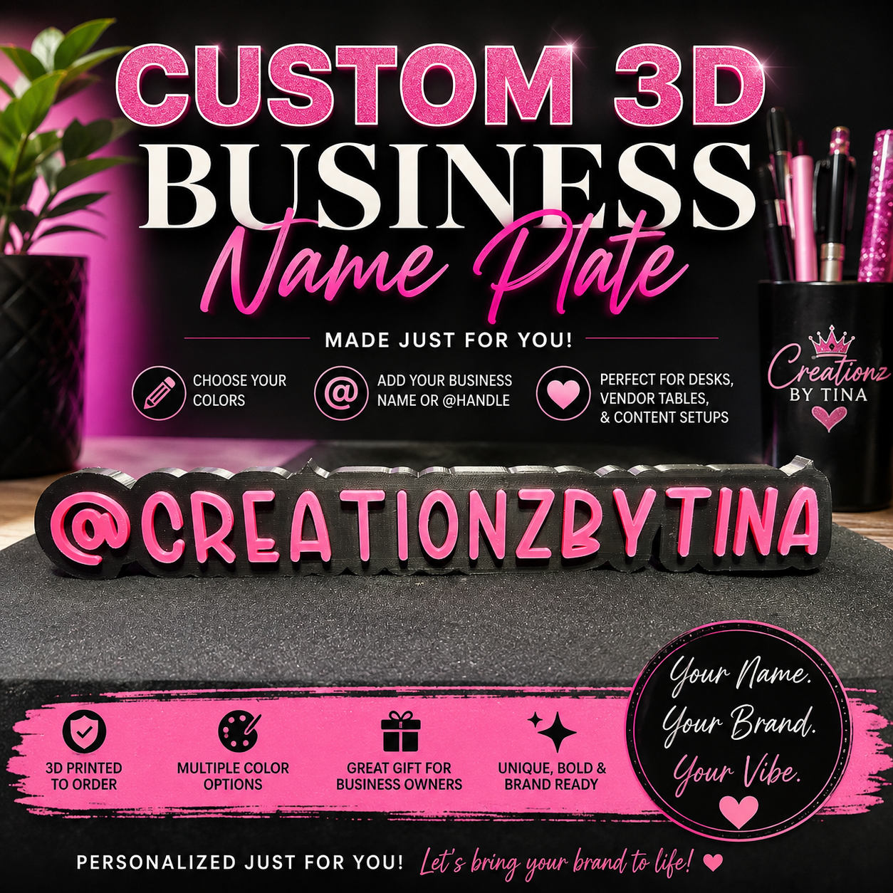 Custom 3D Business Name Plate