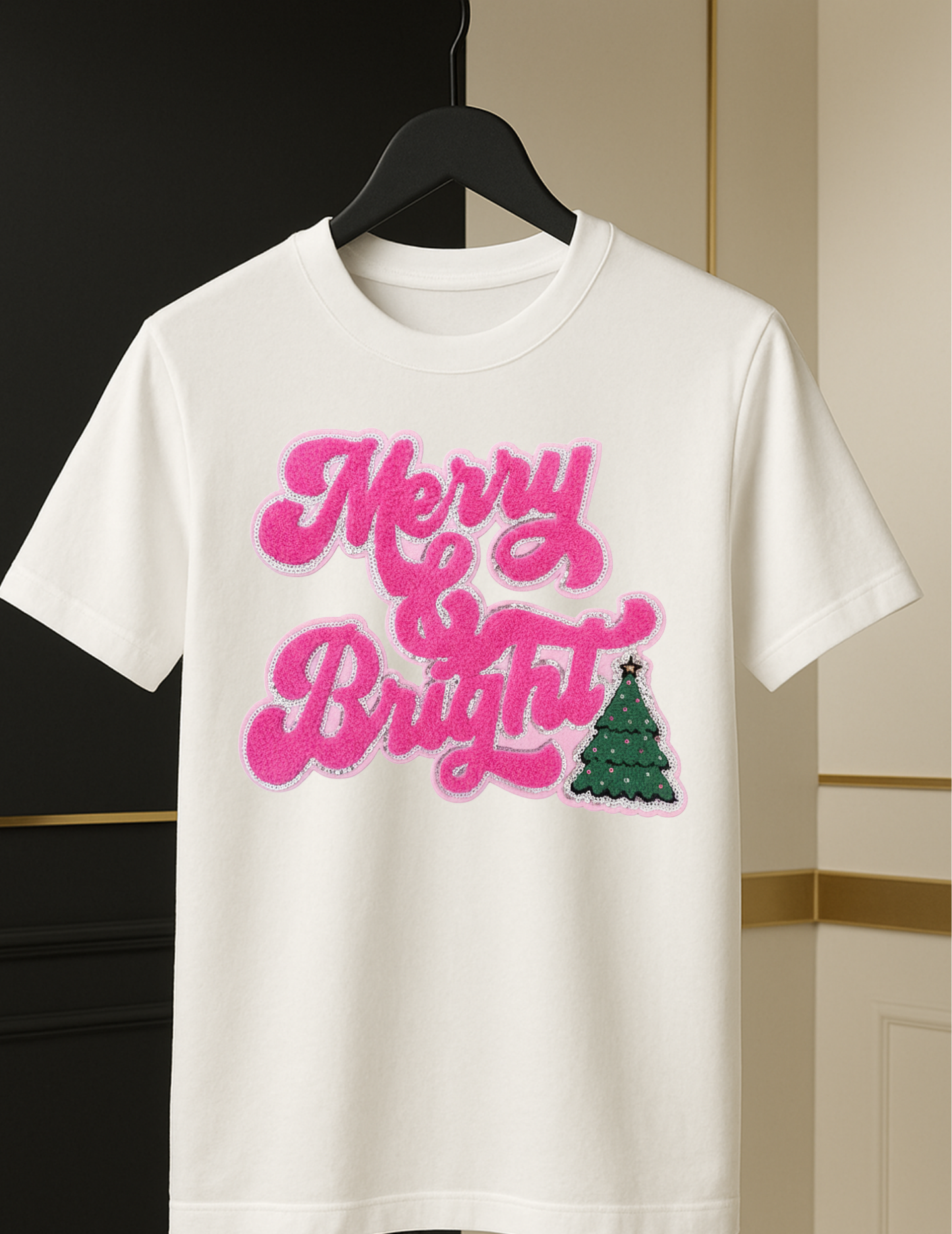“Merry & Bright” Chenille Tee — Limited Holiday Edition