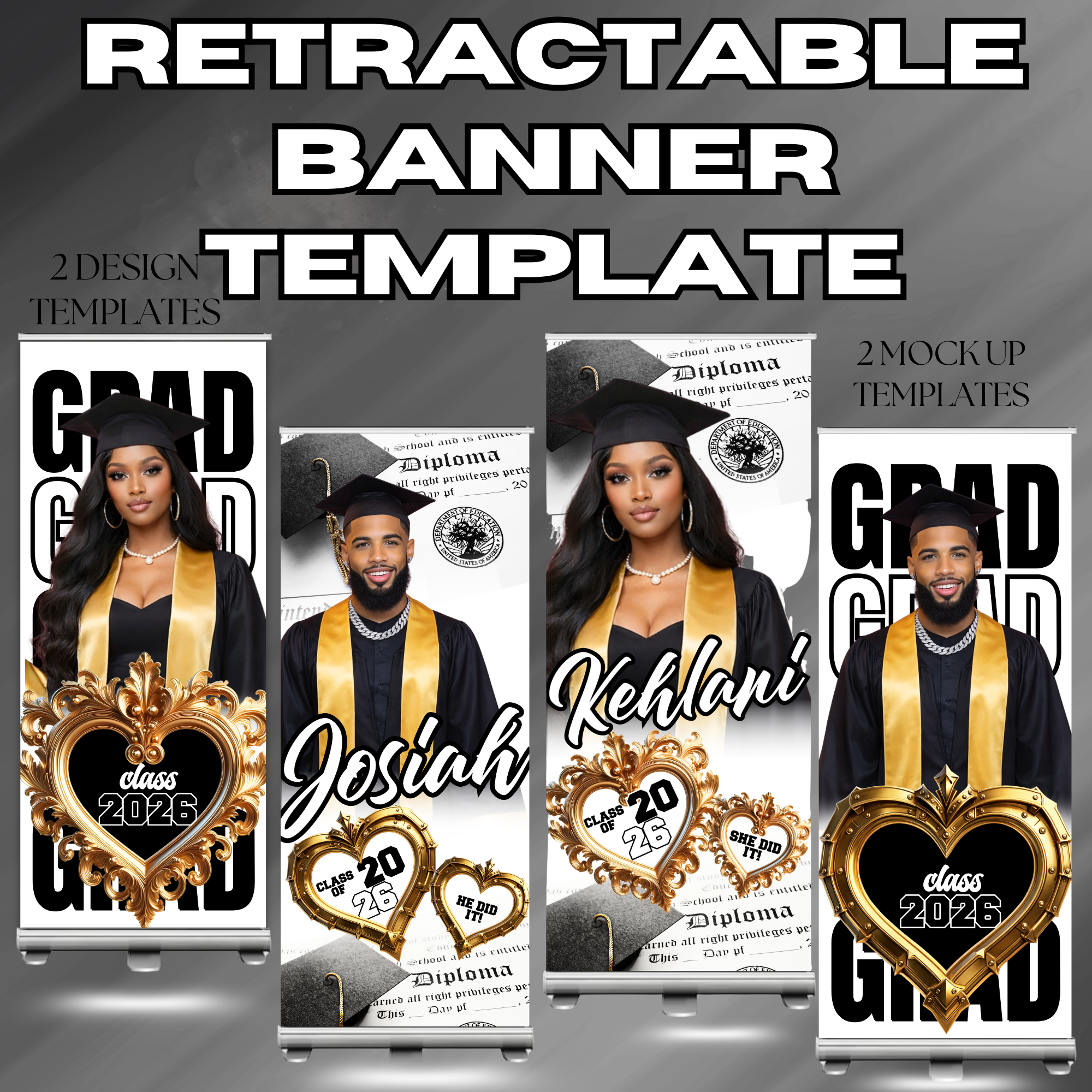 Retractable Graduation Banner Template – Creationz By Tina