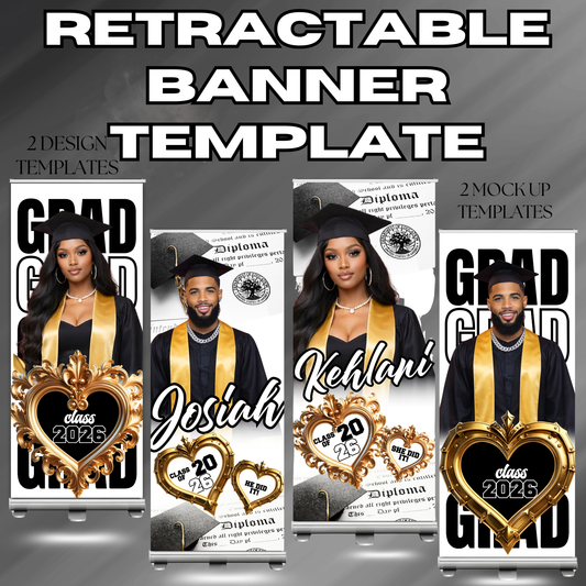 Retractable Graduation Banner Template
