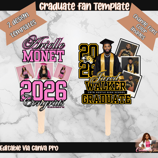 🎓 Graduate Fan Template - Editable Canva Design