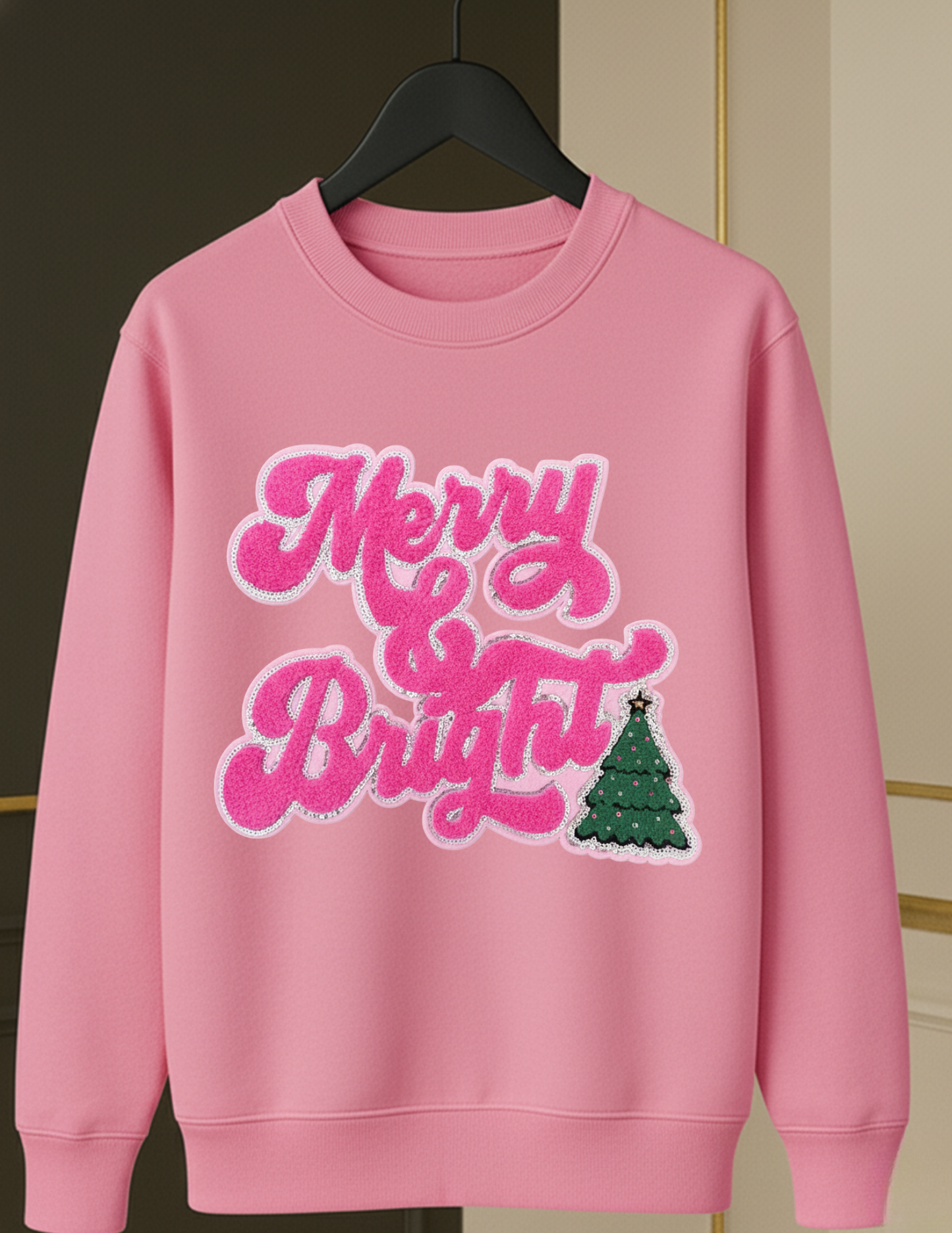 🎄 “Merry & Bright” Chenille Sweater — Premium Holiday Edition