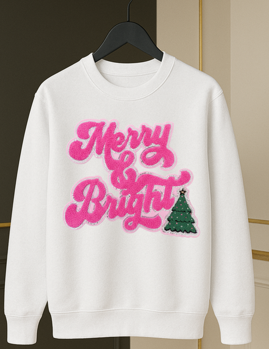 🎄 “Merry & Bright” Chenille Sweater — Premium Holiday Edition